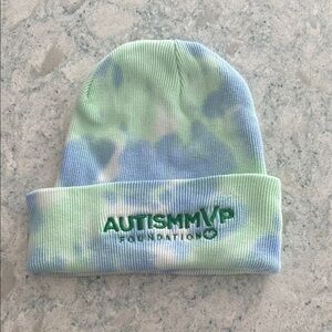 Vintage Hand Made Tie-Dye Beanie - Green and Blue